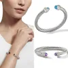 Fil femmes chanvre tendance chaude tête ronde bracelet mode polyvalent Dy platine plaqué bicolore torsadé vente de bijoux {catégorie}