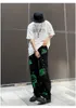 Męskie spodnie Summer cienki męskiej słynna marka Wszechstronna luźna prosta letnia szeroka nogi spodnie ubrania streetwear hiphop dżins 230309