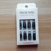 False Nails 24pcs Black Ombre Butterfly Ballerina Full Cover Press On Fake Matte Coffin Nail Tips