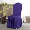 15 Colors Solid Chair Cover with Skirt All Around Chair Bottom Spandex Skirt Chair Cover for Party Decoration Chairs Covers DBC