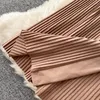 تنورات الخريف خمر لفائف Midi Skirt Women Brown High Weist واحد الصدر مطوي Faldas أنثى أنيقة Saias 2023 الموضة