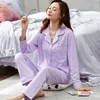 Mulheres para sono feminino Pijamas 100% algodão para mulheres primavera de roupas de dormir verdes damas Dormir Pijamas Mujer Roupos de casa Pijama de algodão puro 230309