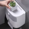 Toilet Paper Holders Waterproof Plastic Towels Wall Mounted Bathroom Shelf Storage Box Portable 230308