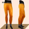 Męskie spodnie xjxks Spodnie ciepłe jesień i zimowe legginsy długie bieliznę M-XXL Elastyczne talia mężczyźni