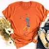 Kvinnors T -skjortor Dancing Skeleton Tshirt Vintage Streetwear Halloween Horror Movie Graphic Women Squad Clothes Tee