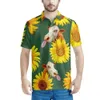 Men's Polos Funny Giraffe Sunflower Pattern Fashion Clothing Polo Shirt Short Sleeves Lapels High Quality Breathable Slim Summer Top 230308