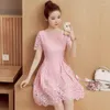 Party Dresses Mozhini Big Size Women Sexy Lace Dress Fashion Evening Slim Bride Special Occasion Summer Casual O-neck