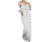 カジュアルドレスサマードレス2023女性のカラフルなストライプファッションルーズロングベスティドス