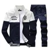 Mens Tracksuits Homens Poliéster Moletom Sporting Fleece Ginásios Primavera Jaqueta Calças Casual Terno Sportswear Fitness 230309