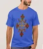 Mäns T-skjortor traditionella etiopiska ortodoxa Cross Design T-shirt. Summer Cotton Short Sleeve O-Neck Mens Shirt S-3XL