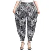 Women's Beach pants floral ice snow silk thin paragraph lantern pants Vintage printing loose bundle mouth summer Baggy wide leg anti-mosquito trousers ladies