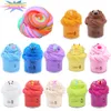 12pcs / set Air Dry Fluffy Slime Toys 30mlx12 Polymer Clay Supplies Super Light Soft Cotton Charms pour Slime Kit Antistress Toys 1874