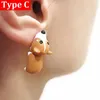 Boucles d'oreilles à tige en argile douce, morsure d'animal mignon, dessin animé, cadeau amusant pour enfants filles, boucles d'oreilles pour femmes