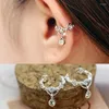 Backs Earrings Fashion 1 Pcs Women Elegant No Piercing Crystal Rhinestone Water Drop Pendant Ear Cuff Wrap Clip Cartilage