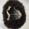 Indian Virgin Human Hair Piece 4mm Root Afro Kinky Curl Full spets peruk för svarta män