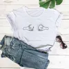 Женские рубашки T и луна ручная графика простая хлопковая повседневная хипстерская рубашка молодой подарок винтажный миф
