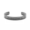 Bangle Vintage C-Shape Sanskrit Bangles Stainless Steel Retro Cuff For Men Hip-Hop Punk Jewelry