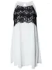 Vestidos casuais Chegada ML18002 Sleesele Round Round Pechotwwork Off Ombro Fashion Dress Women Women Black White Lace Mini