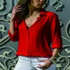 Blouses pour femmes Chemises Mode manches longues grande taille chemises pour femmes hauts et chemisiers jaunes femme été Sexy rouge noir blanc tunique en mousseline de soie 3xl 230309