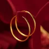 Dames hoepel oorbellen glad simpele cirkel rond sieraden cadeau 18k geel goud gevulde klassieke sexy oorbellen cadeau