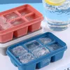 Eiscreme-Werkzeuge, 6 Gitter, Silikon-Eiswürfelform mit Deckel, DIY weicher Boden, große quadratische Eiswürfelform, Eiswürfelbereiter, Tablett, Küche, Bar, Party-Werkzeuge Z0308