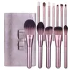 Makeup Brushes 12st med väska kosmetikverktyg läpp concealer foundation pulver rodnad