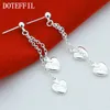 Urok Doteffil 925 Sterling Silne Solid Heart Drop Kolczyki dla kobiety Wedding zaręczynowy Modna impreza Charm Bejdia L230309