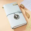 Anteckningar White Fog Wax Leather TN Handbok Läder Notepad Handgjorda Cowhide Notebook Loose-Leaf Pink Girl Hand Book Notebook 230309