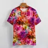 Herren-T-Shirts, süßes Sunburst-Tie-Dye-Top-T-Shirt, hochwertige Freizeit, USA-Größe