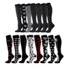 Herrstrumpor Komprimering unisex bentryck nylon ytterdoor andningsbar hälsa svart skalle strip stjärna Menwomen Sockmen's