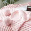Cobertores de malha de arremesso de fio com canteiro de bola sofá de sopa de viagem de viagem de avião de lazer