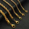 Chains 6mm 316L Rope Chain Necklace Stainless Steel Never Fade Waterproof Choker Men Women Jewelry Gold Color Gift