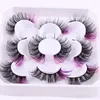 Thick Curled Color False Eyelashes Naturally Soft & Vivid Handmade Reusable Fake Lashes Multilayer 3D Lash Extensions Makeup Accessory for Eyes