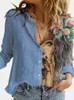 Blusas de mujer Camisas Sueltas Retro Impresión de retrato digital Camisa de mujer Botón informal Cárdigan Estilo de otoño Blusa de mujer Ropa De Mujer 230309