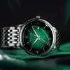 Montres-bracelets FEICE Ultra Mince Montre Hommes Automatique Mécanique En Acier Inoxydable Arc Miroir GRAND Cadran Vert Élégant FM221REW