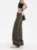 Calças femininas Capris Autumn vintage High Street Baggy Cargo Pants Mulheres Y2K Streetwear solto perna larga Pant feminina Casual Cargo reta Trouser 230309