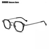 Lunettes de soleil Cadres 2023 Marque Design Lunettes Cadre Rétro Polygones Acétate Titane Lunettes Hommes Femmes Bleu Lumière Prescription Optique