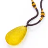 Pendanthalsband Fortune Citrine Gold Color Necklace Glass Crystal Quartz Water Drop Colored Glaze Healing Amulet Woman Jewelry