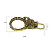 Nyckelringar handgjorda våren snap oval antik mässing japansk drake kinesisk enhörning turkosa krok nyckelring jean kedja fob diy
