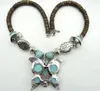 Hänghalsband natursten turkoisar kvarts kristall opal lapis tiger ögon charm fjäril för diy smycken tillverkning halsband A12 -",