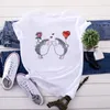 Koszulki kobiet Kobieta Summer HARAJUKU TSHIRT Lady Cute Hedgehog Cartoon Fun Print Women Shirt 90-Girl