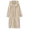 Robes de vêtements de nuit pour femmes pour femmes Fluffy Womens avec capuche Extra Long Thermique Peignoir Plus Size Hiver Épaississement