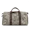 Duffel Bags MUCHUAN Simple Oil Wax Canvas Travel Bag Men's Large-capacity Outdoor Handbag Messenger Retro Excursion