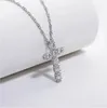 4MM D Colore Moissanite Diamante Croce Pendente Collana 925 Sterling Silver Fine Jewelry Regali Commercio all'ingrosso