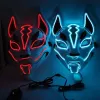 LED Halloween fournitures masque de fête éclairer lumineux brillant japonais Anime démon Slayer Cosplay masques