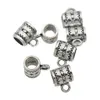 Dangle Hanger Beads Links Tube Bail Connectors Tibetan Silver Alloy Fit European Charms Bracelet Pendants 100Pcs