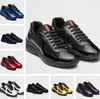 23S/S Men Americas Cup Sneakers Shoes Blue Black White Calf Leather Sports Technical Fabric Light Sole Relief Comfor