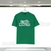 디자이너 남성 티셔츠 여름 T 셔츠 럭셔리 파리 편지 글자 형상 인쇄 색상 뒤로 녹색 티셔츠 간단한 의류 캐주얼 슬림 핏 티 탑