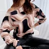 Kvinnors blusar Autumn Winter Women Fashion Drop Semeves Sexig diagonal krage off-shoulder Casual Leopard tryckt Streetwear kvinnliga toppar