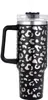 1Pc With LOGO StanIey quencher 40oz tumbler Leopard Print stainless steel with Logo handle lid straw big capacity beer mug water bottle powder coating cup GJ0519